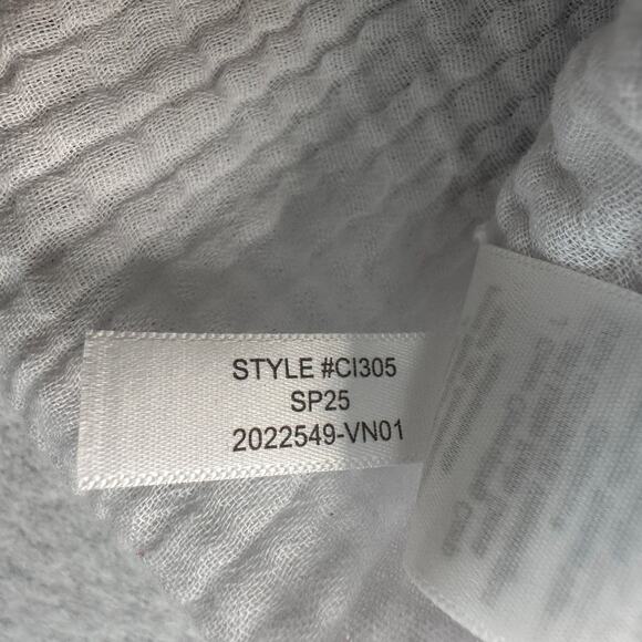 J.Crew Long Sleeve Gauze Tie-neck Top 3X White Ruffle Neck Pullover Elastic Cuff - Picture 8 of 9